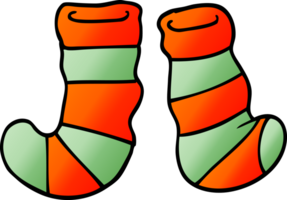 cartoon doodle striped socks png