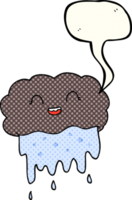 komisk bok Tal bubbla tecknad serie regn moln png