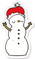 sticker of a cartoon snowman png