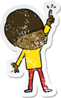 distressed sticker of a happy cartoon boy png