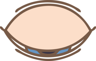 oeil endormi de dessin animé rétro couleur plate png