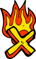 cartoon flaming letter png