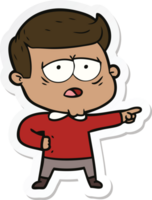 sticker of a cartoon tired man png