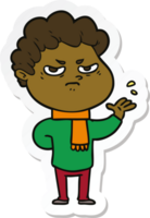 sticker of a cartoon angry man png