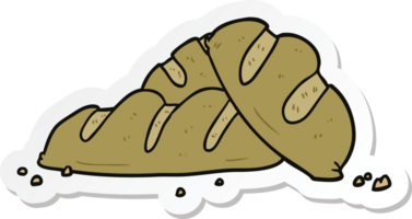 sticker of a cartoon loaves of bread png