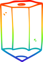 lápiz de color de dibujos animados de dibujo de línea de degradado de arco iris png