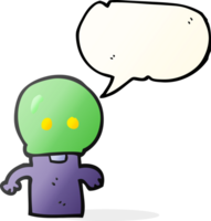 habla burbuja dibujos animados pequeño extraterrestre png