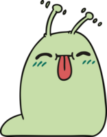 cartoon of a happy kawaii slug png