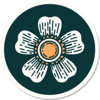 tatoeëren stijl sticker van een bloem png