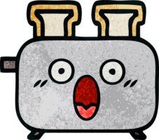retro grunge texture cartoon of a toaster png