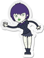 sticker of a cartoon vampire girl welcoming png