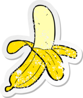 adesivo angosciato retrò di una banana cartone animato png