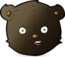 cabeza de oso de peluche negro de dibujos animados png