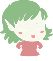 pretty flat color style cartoon elf girl png