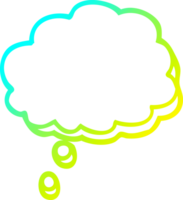 cold gradient line drawing of a cartoon mind bubble png