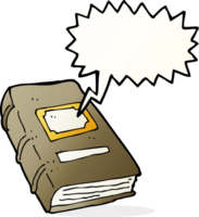 Cartoon altes Buch mit Sprechblase png