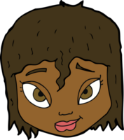 visage féminin de dessin animé png