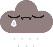 eben Farbe retro Karikatur von ein Sturm Regen Wolke png