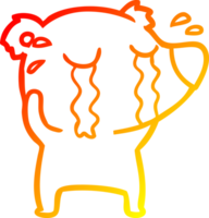 warm helling lijn tekening van een tekenfilm huilen beer png