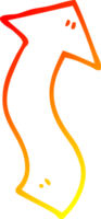 warm gradient line drawing of a cartoon directing arrow png