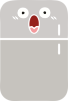 flat color retro cartoon of a fridge  zer png