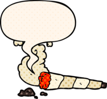 cartoon cigarette with speech bubble in comic book style png