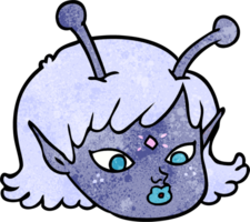 visage de fille de l'espace extraterrestre de dessin animé png