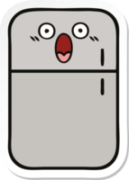 sticker of a cute cartoon fridge  zer png