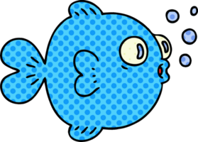 comic book style quirky cartoon fish png