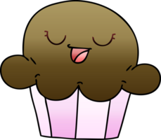 gradient shaded quirky cartoon happy muffin png