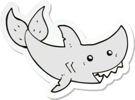 pegatina de un tiburón de dibujos animados png