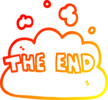 warm gradient line drawing of a cartoon the end font png