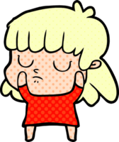 cartoon indifferent woman png