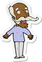 sticker of a cartoon old man gasping in surprise png