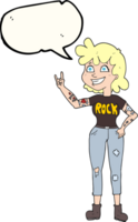 hand drawn speech bubble cartoon rock girl png