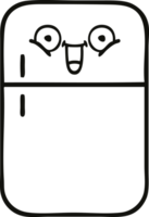 line drawing cartoon of a fridge  zer png