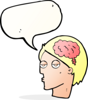 cartoon head with brain symbol with speech bubble png