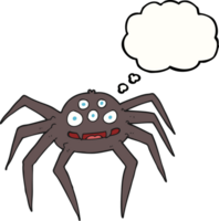 hand drawn thought bubble cartoon spider png