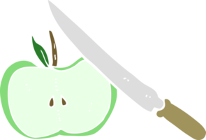 plano cor ilustração do maçã ser fatiado png