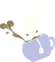 flat color illustration of cup of tea png