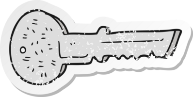 retro distressed sticker of a cartoon door key png