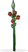 tecknade blommande spjut png