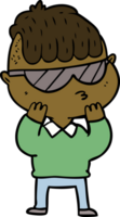 menino dos desenhos animados usando óculos escuros png