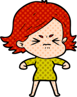 cartoon angry girl png