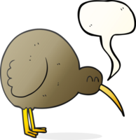 hand drawn speech bubble cartoon kiwi bird png