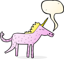 Cartoon-Einhorn mit Sprechblase png