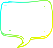 cold gradient line drawing of a cartoon speech bubble png