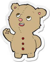 klistermärke av en tecknad söt nallebjörn png