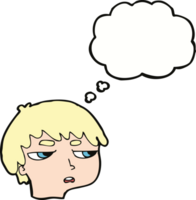 cartoon annoyed boy with thought bubble png