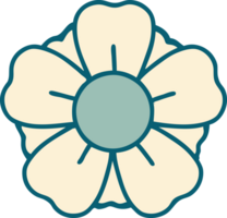 iconic tattoo style image of a flower png